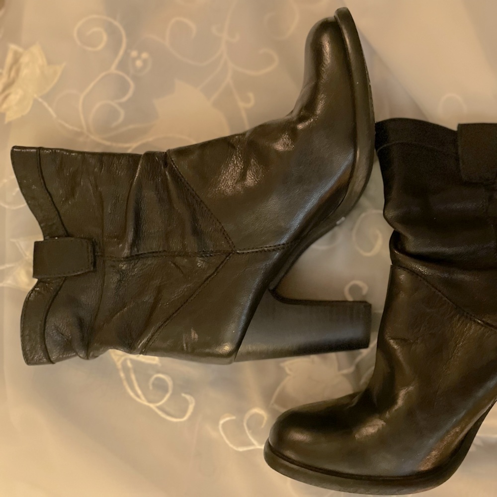 Ingedew black slouch ankle boots